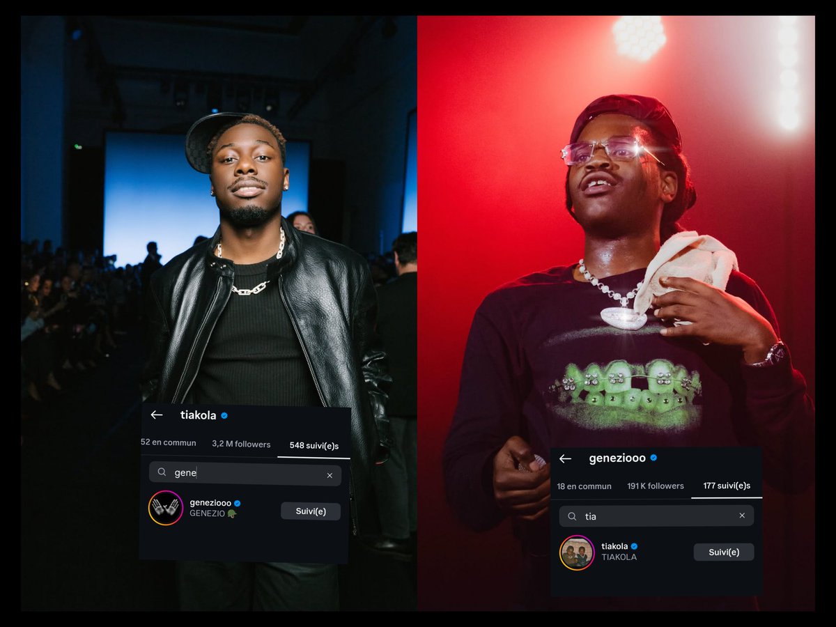 FcTiakola's tweet photo. Depuis environ 3 semaines, Tiakola et Genezio se sont refollow sur Instagram. Hier, Genezio a partagé son album. C'est la réconciliation on dirait 👀 https://t.co/LiO8UBArHE