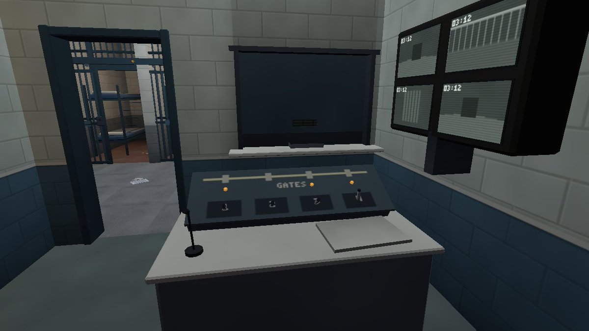 HeyHeyThereeee's tweet photo. Alcatraz's cell doors weren't unlocked one by one: a guard at the end of the row worked a lever box that opened a single cell or the whole row at once.

My low-poly prison has one too, and you break out through it: https://t.co/9R1Xk9ALzF, 40% off till 10 Oct

#gamedev #lowpoly https://t.co/DKVcqQ8huE