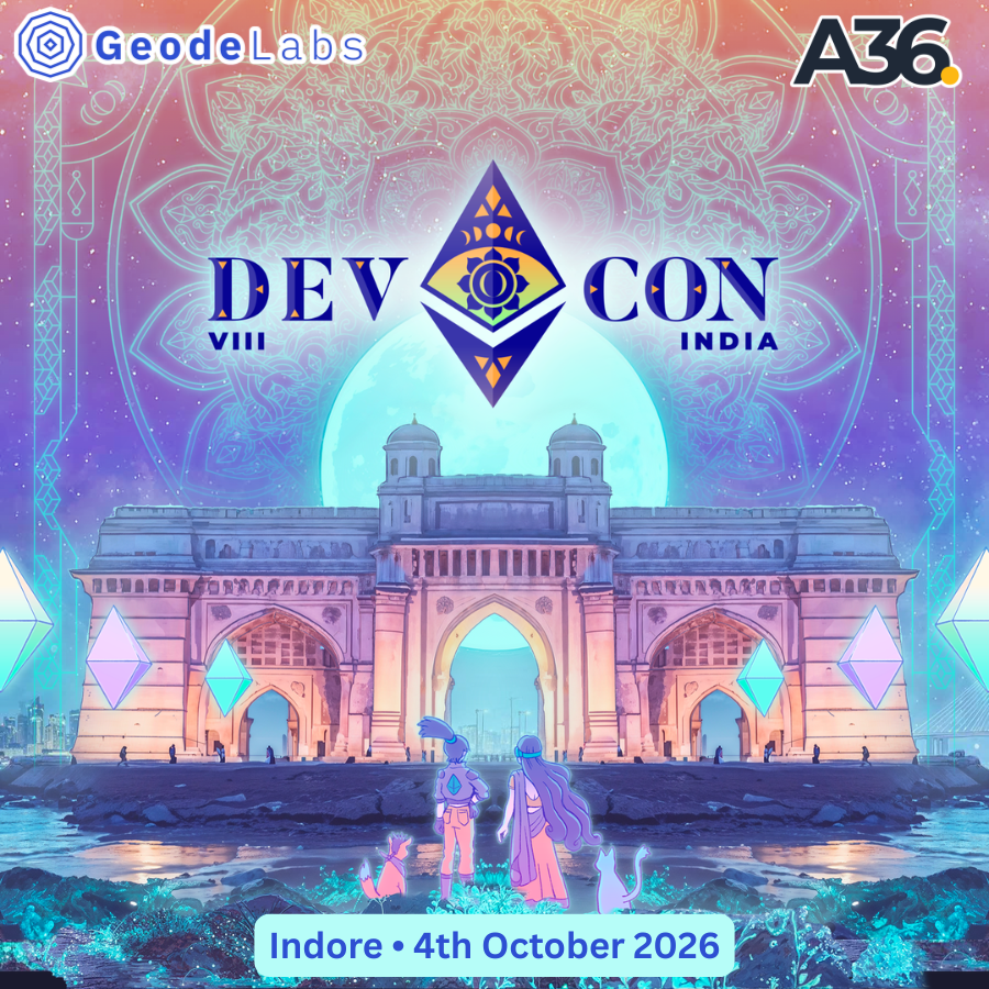 A36Labs's tweet photo. Road to Devcon 8 🇮🇳

A36 Labs × @EFDevcon 8 is coming to Indore! 

Join local builders, devs, founders &amp; students for an evening of Ethereum, open source, lightning demos and builder networking.

Let’s build towards Devcon 8!

RSVP: https://t.co/hMBGhmIQvi
#A36Labs #indore #DevX https://t.co/MycSvnMWKB