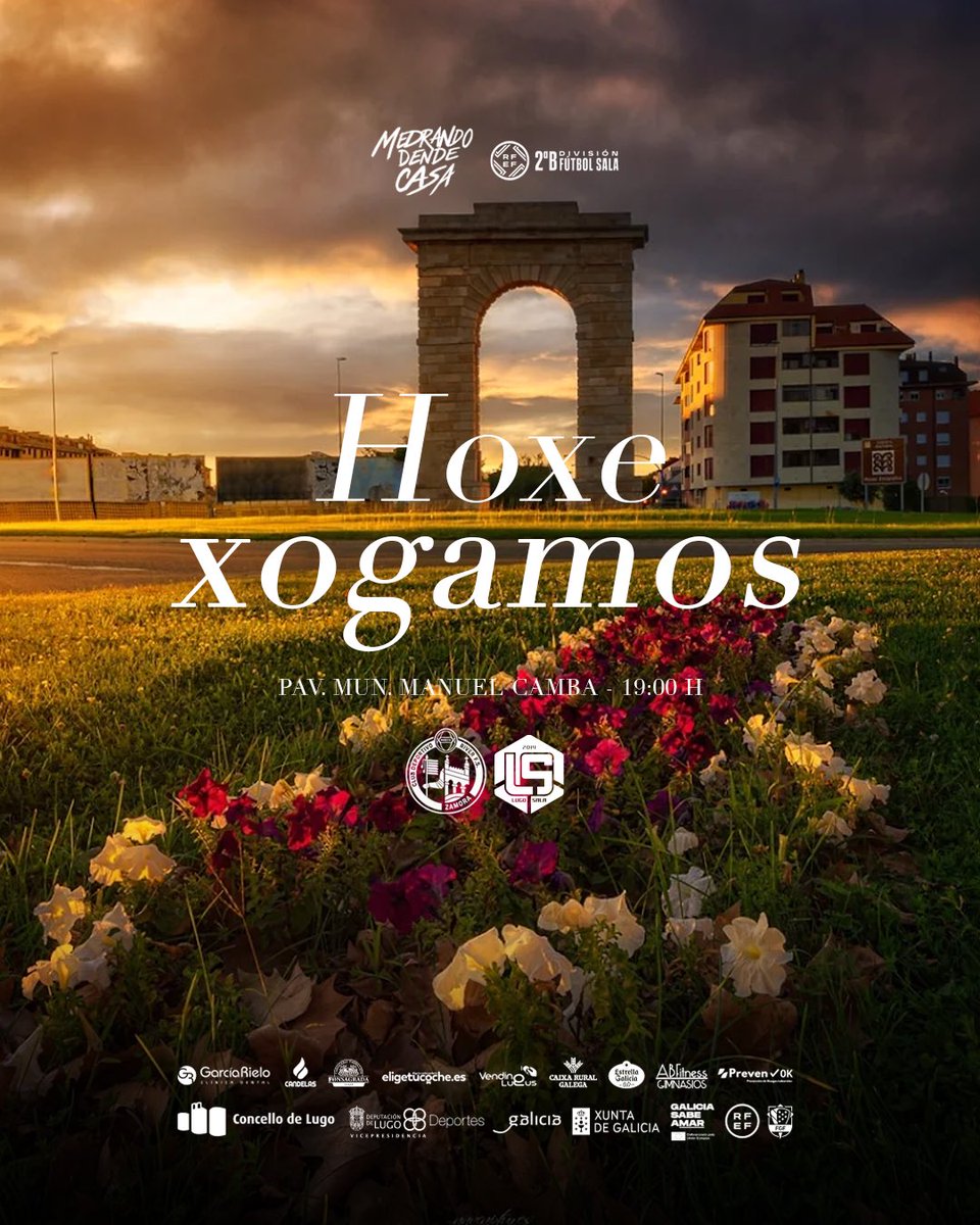 ADCLugoSala's tweet photo. ⚔️ HOXE XOGAMOS! 

🏆 #SegundaDivisiónBFS X3 
🆚 @RiverZamoraFS 
🗓️ Sábado, 3 de outubro
⌚️ 19:00 horas
🏟️ Pav. Municipal Manuel Camba 

#RiverZamoraLugoSala #MedrandoDendeCasa https://t.co/IbGWhZGDze