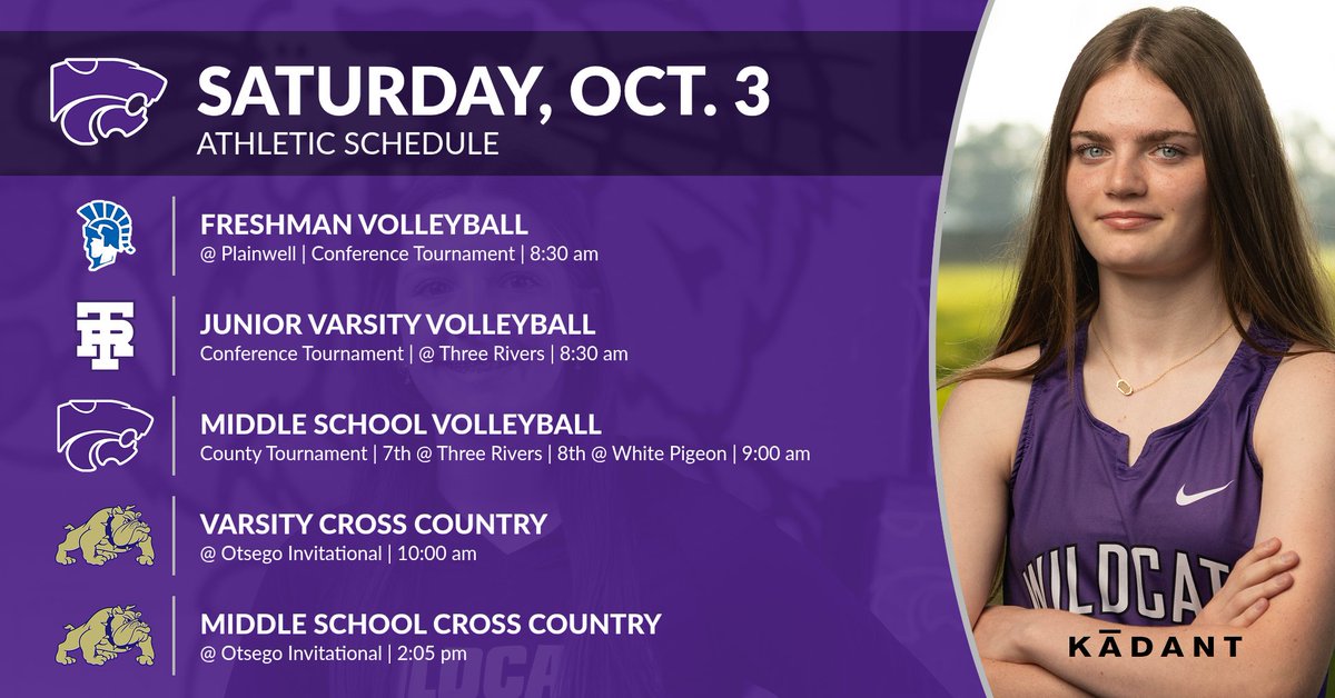 trhswildcats's tweet photo. Saturday, Oct. 3 Athletic Schedule... https://t.co/frwK0EpNl0