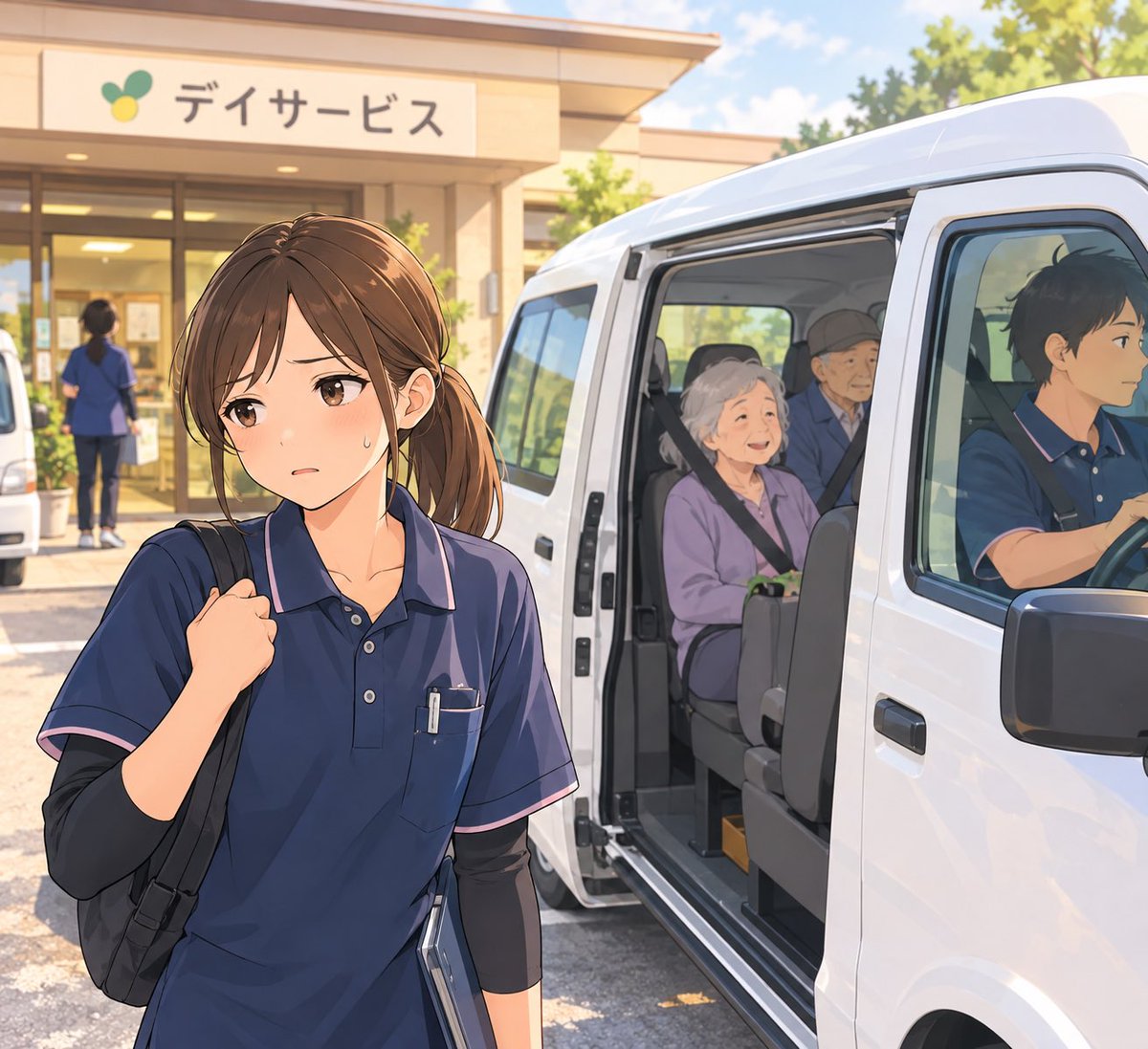 fukushi_yasumi's tweet photo. 怖いことを言います。

デイサービスは、
事業所が送迎をしなければ
「送迎減算」になります。

家族に送迎をお願いしても減算。
利用者さんが自分で来ても減算。

職員が足りない。

それでも送迎は回さなければならない。

「現場の負担を減らしたい」
と思っても、簡単には減らせない。

これが今のデイサービスの
送迎の難しさだと思っています。