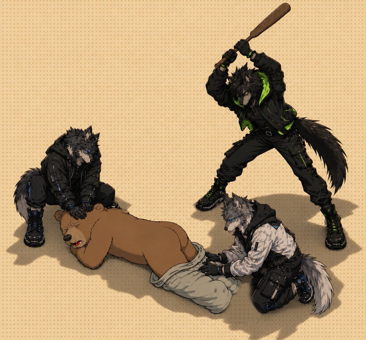 MyronParti's tweet photo. The bear tried to mess with  THE BROTHERHOOD and as you can see, it didn't end up well for him 😂😂😂

@NoWolfAlone 

CA:
0x27495511b8A2e163efC75d788706a40Dd100Bc27 https://t.co/HmECDsUbeZ