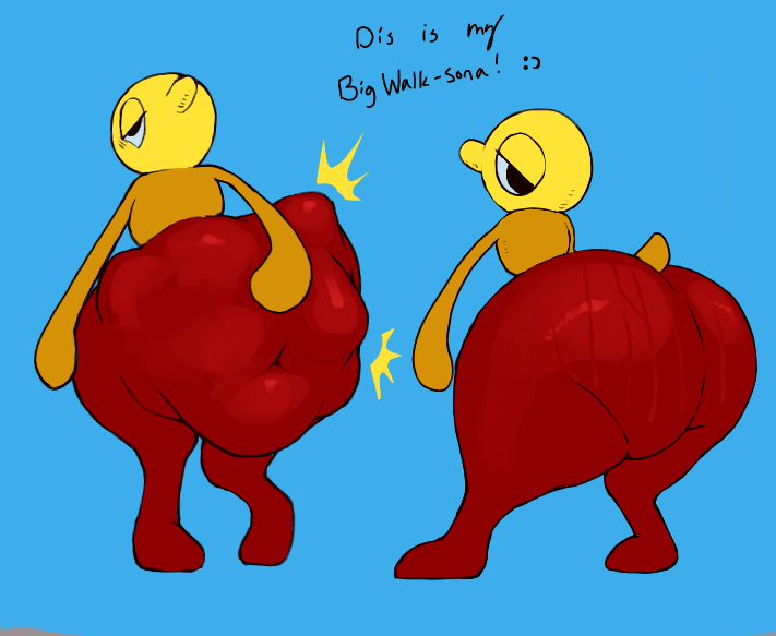 HubbyRobo's tweet photo. Recently, I started playing Big Walk with two other friends last week!  Hadn't played since then given busy busy schedules but... maybe... the walk wasn't the only thing that had to be big, ribbit... >v>"

S i n f u l  c r e a t u r e .

Also fun fact! People call them Walkers! https://t.co/9qUw3wbizo