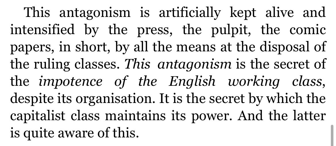GoodGuyBabbl's tweet photo. @RedPrometheus9 @Jiangposting Letter to sigfrid meyer, he literally calls the antagonism based on religious, social and national prejudices "the secret by which the capitalist class maintains its power"

And in Capital he writes something along the lines of all workers need to be free no matter their 1/2 https://t.co/OM0ErU1ECz