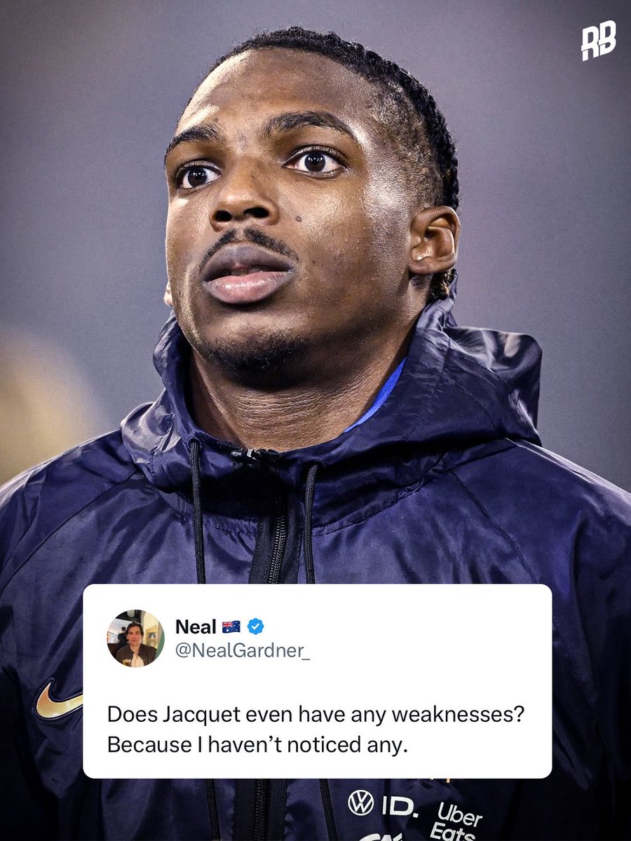 RisingBallers_'s tweet photo. Feels like standard procedure that Jeremy Jacquet is dropping masterclass after masterclass for club and country. Hasn’t put a foot wrong for Liverpool since joining in the summer, now he’s got his senior France call up… and he’s showing the levels straight away 😮‍💨🇫🇷

When you’re thinking of elite young defenders… Jacquet is high up on that list. Saw this tweet earlier and I can’t agree any more… bro actually doesn’t have any weaknesses.

21-years-old, by the way. Liverpool really did get a gem. 💎