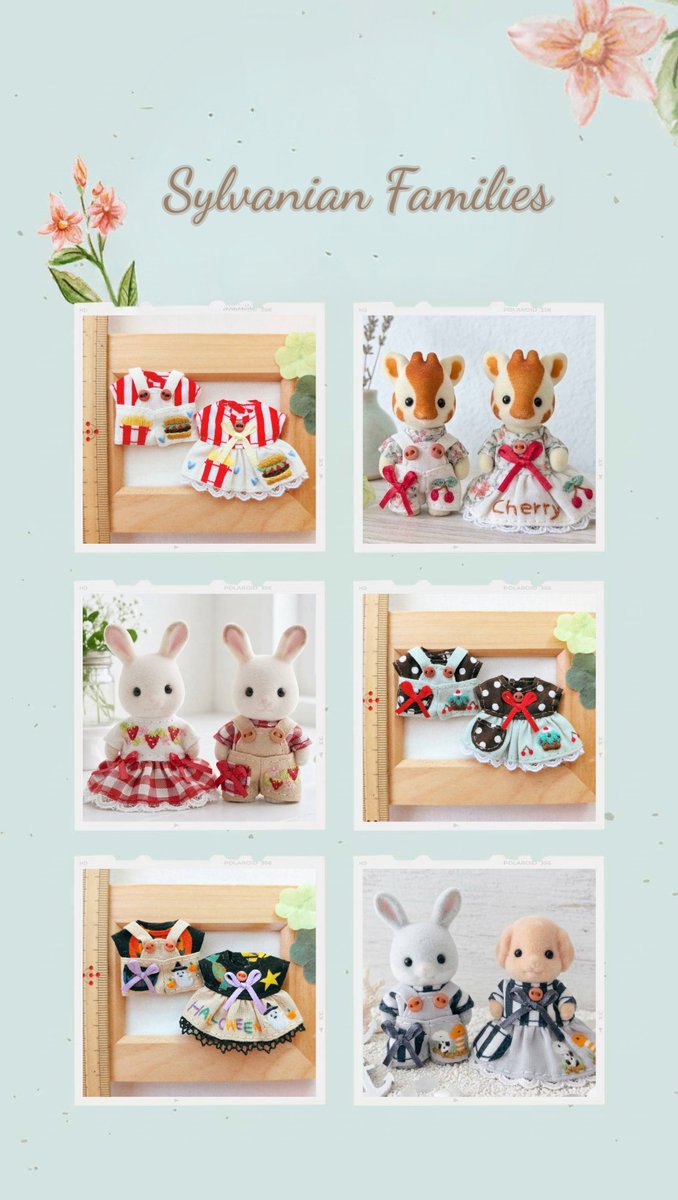 uhcsyn's tweet photo. 2020年~シルバニアファミリーのお洋服を作っています🌷

刺繍､縫製すべて手縫いで仕上げています🪡

シルバニアちゃんの可愛らしさを少しでも引き立てられるよう､心を込めてお洋服をお作りしたいと思っています☺

#シルバニアファミリー
#sylvanianfamilies https://t.co/6YfblHbiHM