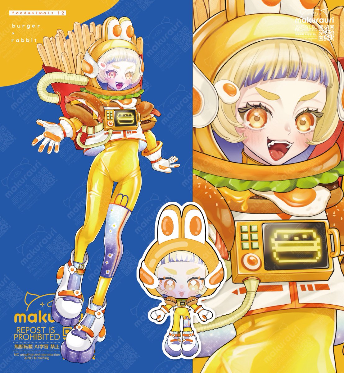 yorozu_z_z_z's tweet photo. 🍽️food × animalsシリーズ

🍔 burger × rabbit 🐰

#OC https://t.co/uocTMGGpmg