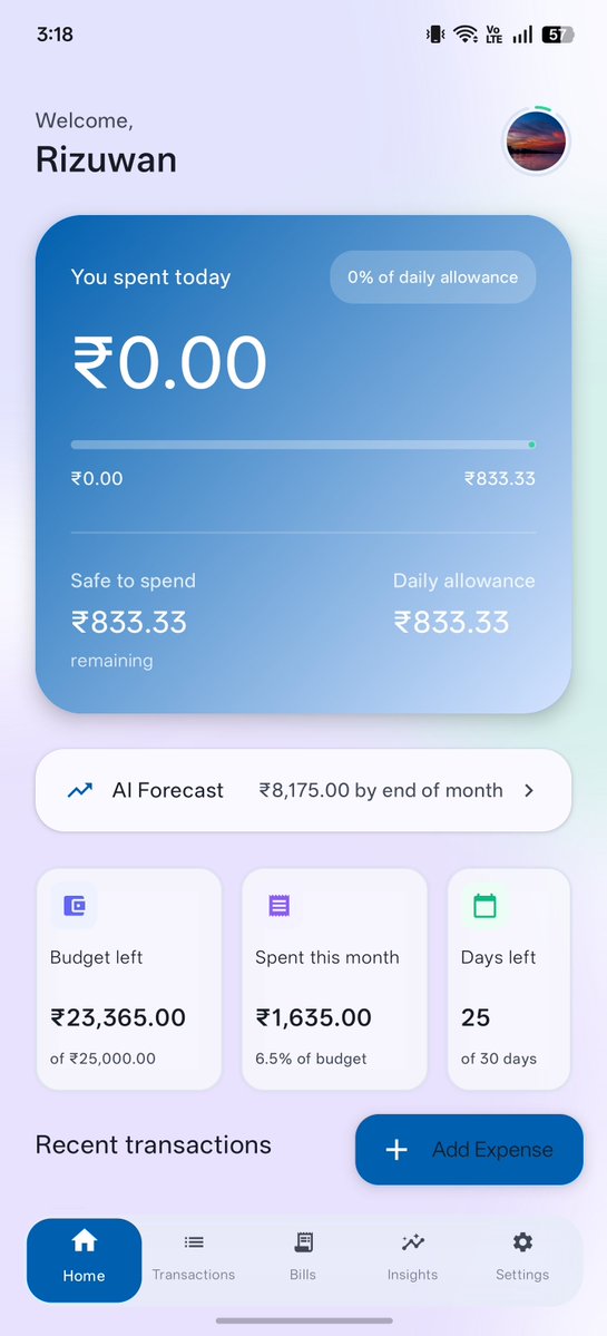 amadcap26's tweet photo. Made this app "Kharchaa" using google AI studio. This app basically tracks your spending and let you allow set monthly limit and shows data around it. 
#vibecoding 
#creatorstudio 
#googleaistudio https://t.co/QuZlY6hdZU