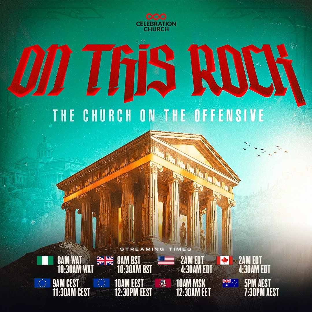 cci__global's tweet photo. The Church was never called to sit on the sidelines.

Jesus said in Matthew 16:18
“And I also say to you that you are Peter and on this rock, I will build My church, and the gates of Hades shall not prevail against it.”

This October @cci__global, we’re going back to the Rock, discovering what it means to be the Church Christ is building and the authority we have been given to advance the Kingdom.

Join us as we explore what it means for the Church to move beyond simply gathering and begin to advance; through prayer, spiritual government, Kingdom influence, and purposeful action.

Because the Church was never meant to merely defend its ground.

We have an assignment.
We have authority.
And we have been sent forward. 🔥

Join us @cci__global this Sunday, 4th of October across all our campuses for an amazing time in worship and in the word. 

Come ready to understand your place, recognise your authority, and take your position in what God is doing through His Church.

#CCIGlobal 
#OnThisRock 
#Ecclesia