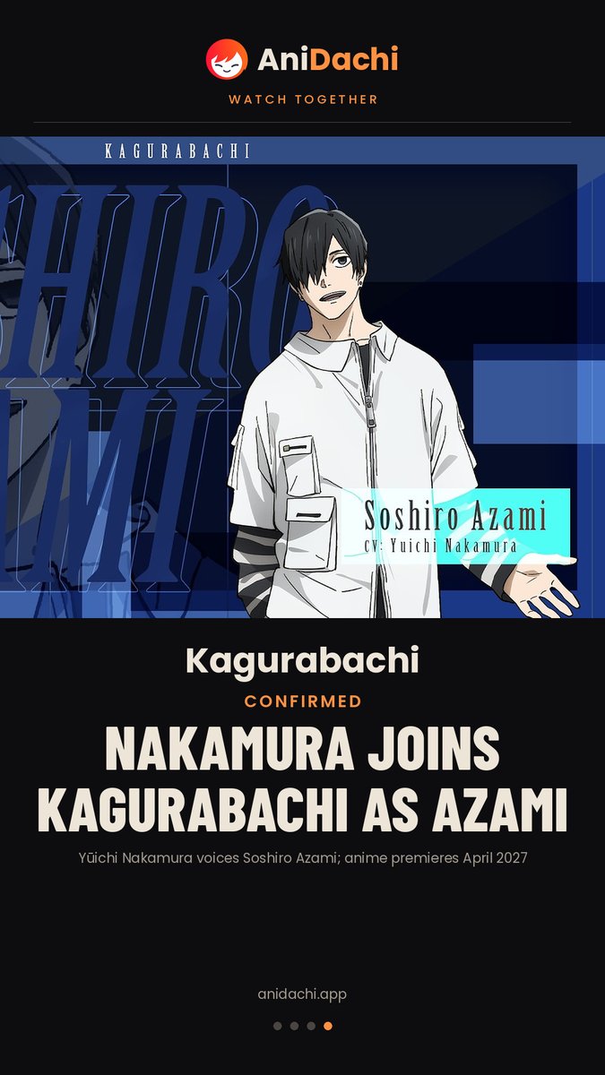 anidachiapp's tweet photo. 5 anime headlines you need this week 🟠 Which one surprised you most?
Grab your friends and watch together on https://t.co/rFP2HWjAyh
#distancerelationships #watchtogether #watchparty #anidachi #animenews #anime https://t.co/X1r0Brzd1T
