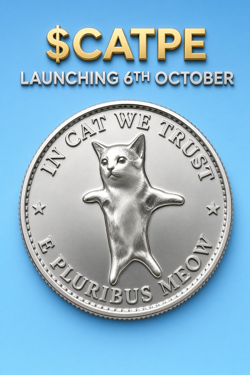 catpeonsol's tweet photo. We are launching 6th October at 15:00 UTC 🚁

$CATPE is a decentralized meme coin built on #Solana

First 1,000 Address 15,000,000 $CATPE
Follow, like, RT (Drop your $SOL wallet)

Snapshots 12 hours https://t.co/QSlRGk06QD