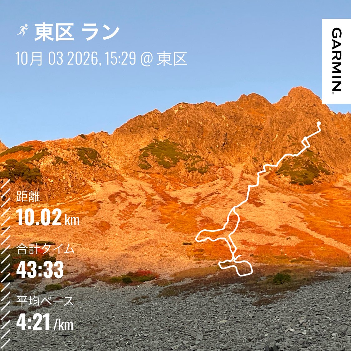 big_capitan2's tweet photo. 登山明け、早速１０キロインターバル含む閾値走🏃‍♀️
以外と体が軽く、山行修行の効果ありと思いました😊
フルマラソンまであと一週間、徐々に負荷を落とそうかな🙂 https://t.co/VbAEvsbka3