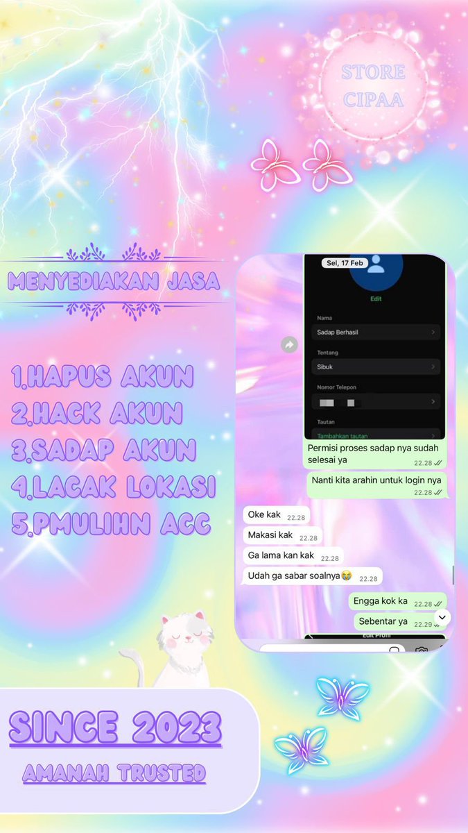bimraen's tweet photo. READY JASA❕

💭jasa hapus akun
💭jasa pemulihan akun &amp; balikin akun lupa pasword/ke hack
💭jasa lacak lokasi
💭jasa sadap wa
💭jasa lacak hp hilang by no hp/imei/akun
💭jasa hack/pulihkan chat wa
(email,ig,wa,twiter/x, fb,linkkedin,tiktok,dll.)

FAST PROSES &amp; WA DI BIO
#zonauang https://t.co/tsZzeJWvAS