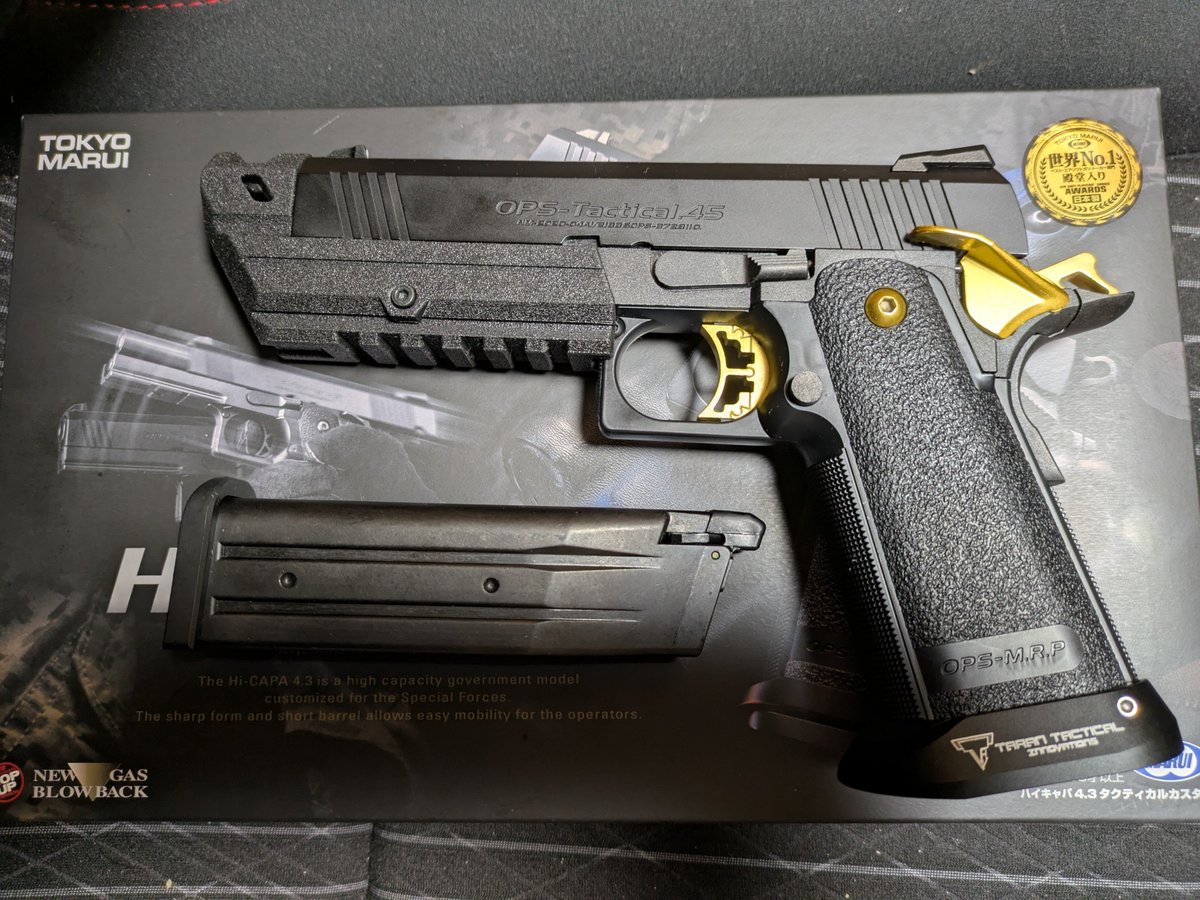 socom_mk23_mod0's tweet photo. とりあえず、うちのPitViper完成。
TTと違う点はスライドの肉抜き、少し大きいアンダーレイル、サムセーフティ、トリガー位かな？スライドストップ欠け対策済み。問題はホルスターがあるかどうか……　ライラクスマルチフィットホルスターに入るの？
#PitViper
#ハイキャパ 
#ジョン・ウィック https://t.co/KYJ4tcFA3U