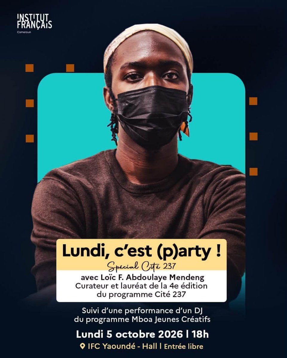 AbdoulayeM_Loic's tweet photo. Including Kreative Kwame, Desy Danga, Didier Lefa, Rendav and Kenn; "AS, CAN I, MY LANGUAGE" - fragments will be on view at Institut français du Cameroun - Yaoundé on Monday (from 12pm). 
Written and curated by me.
exec : IF CAMEROUN
prod: FOOTNOTES &amp; CO./andmaestriam. 

See you. https://t.co/rF8KmwylRr