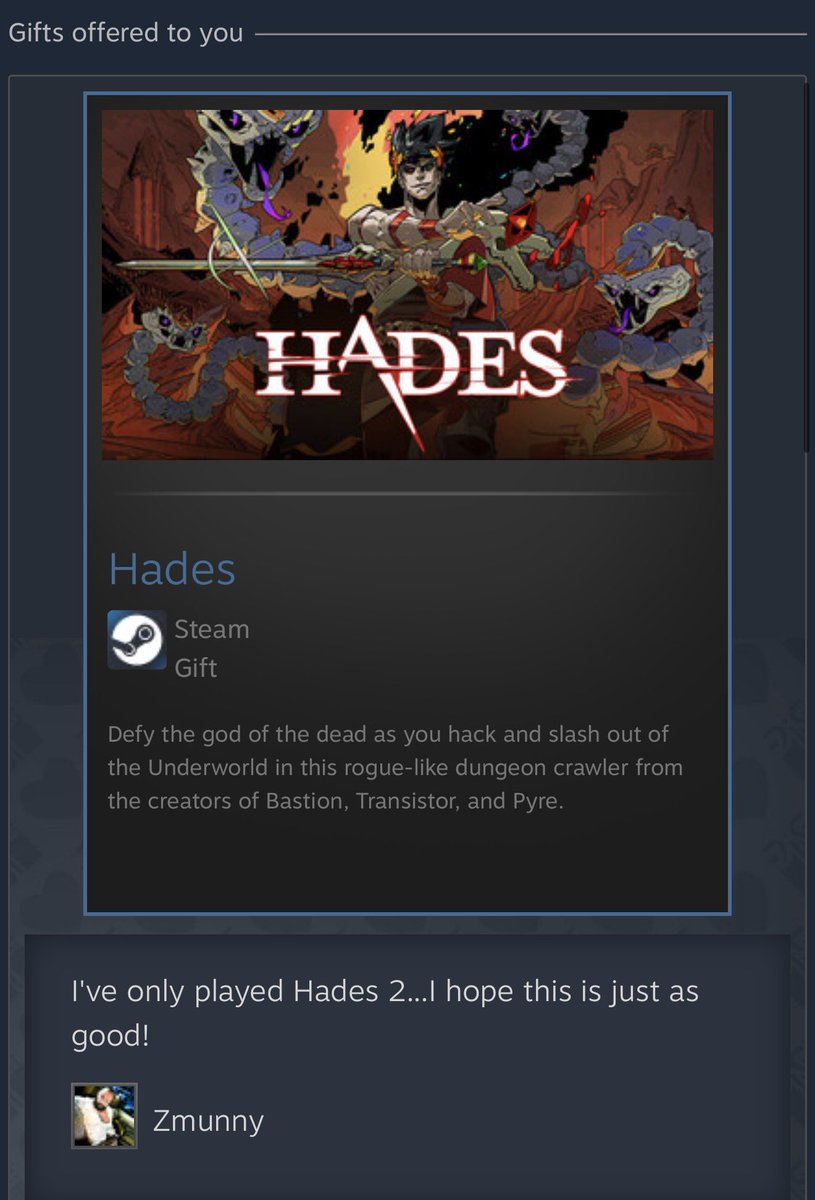 cskiles's tweet photo. Wow! Thank you, @OGZmunny of @BigLipRadio for these amazing Steam game gifts! Two games off of my wishlist and cannot thank you enough.

This community never ceases to amaze me.

✌🏻❤️ https://t.co/mhUegAsAWb