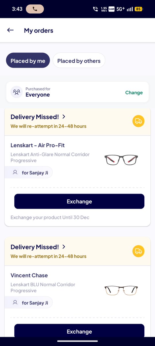 hindi11997's tweet photo. @Lenskart_com @LenskartSupport I need glasses urgent it's been 2 day delivery attempt msg but no call delivery boy not attending call worst service https://t.co/wF8EIFCug4
