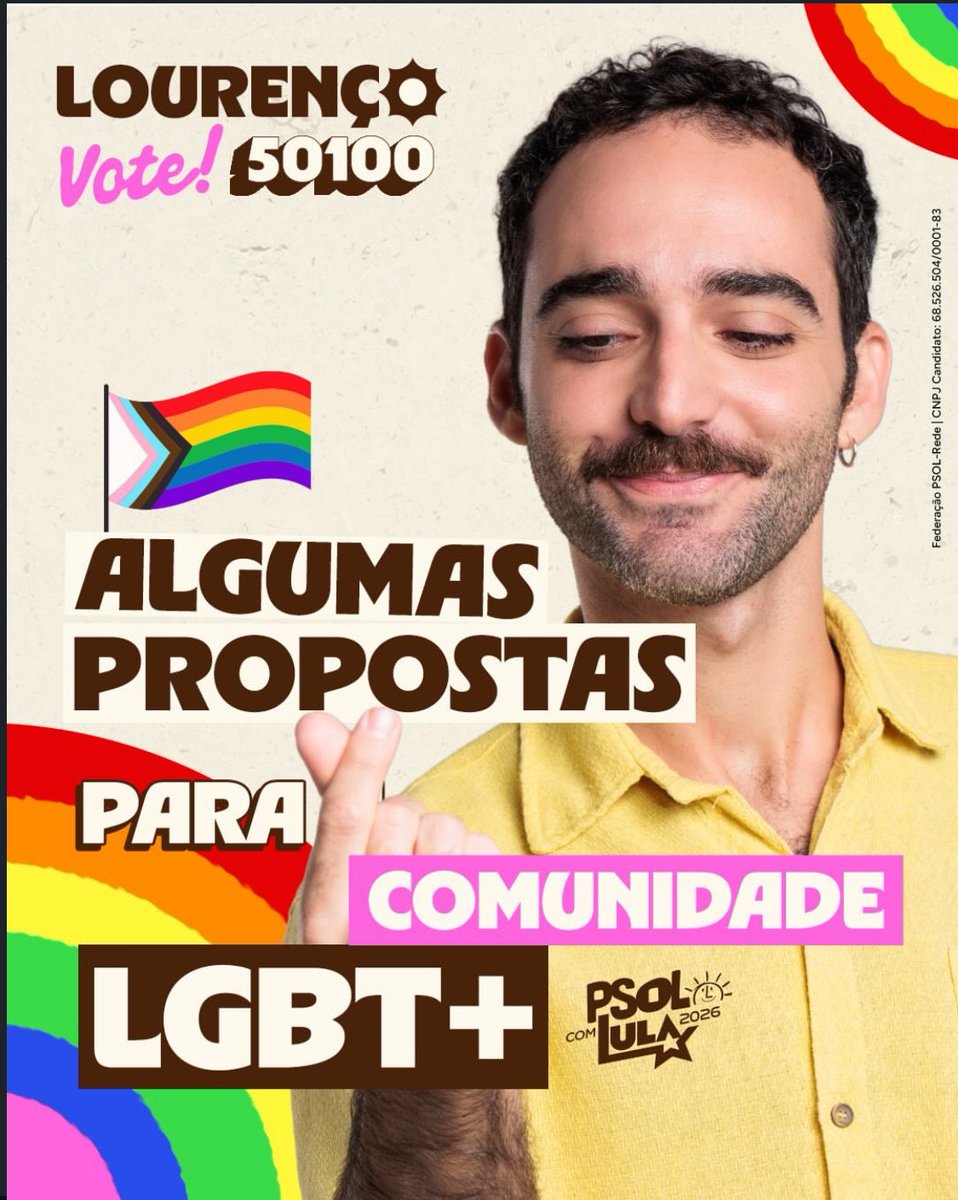 raenocam's tweet photo. E se a gente eleger Lourenço do PSOL como deputado estadual do RN amanhã?

Eleger pessoas LGBTQIAPN+ é dar voz à nossa voz!

Lourenço 50100 https://t.co/8XdKqnkVA6
