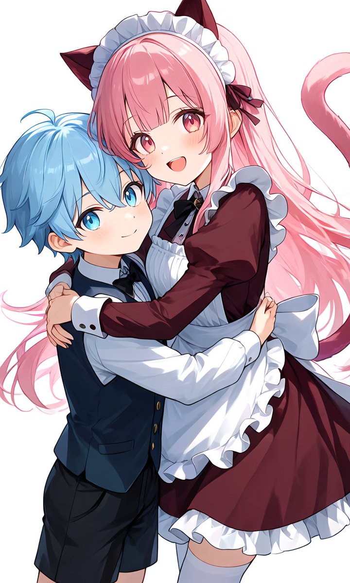 hitori529640's tweet photo. 似たり寄ったりだけどおねショタAI生成。ネコ耳は鍵しっぽちゃんを流用したため https://t.co/bVIV9iMBwe