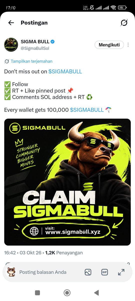 NuwangSha's tweet photo. @SigmaBullSol #solana #sigmabull #sol 
Sol address sigmabul |

ChNGn3kycqAvdja7DHn5mJvvBku84SPqUo2exo5cy9Lh https://t.co/jNSpxiOnPc