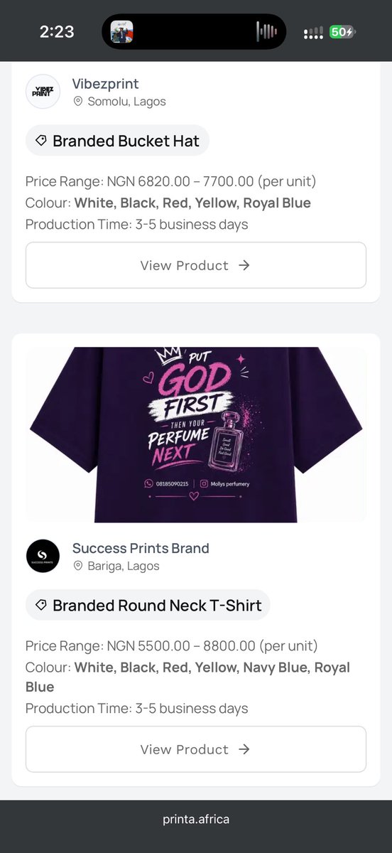 damola_og's tweet photo. @Damilolawo1a This is why we’re building @useprinta, a printing marketplace connecting customers to verified print vendors, making it easier to compare prices, order, and get printed products delivered. Taking tech beyond fintech and into the everyday businesses that power Africa. https://t.co/zBJJeJuCIk