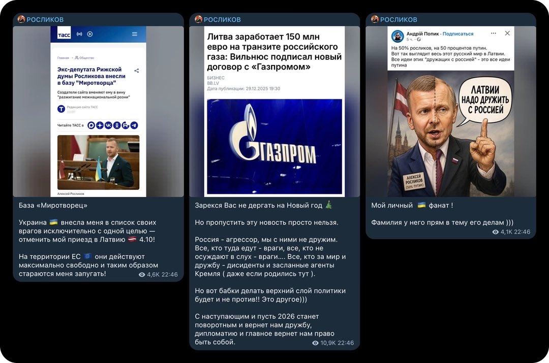 vic_010100's tweet photo. Ein Drittel der gesellschaftspolitischen Telegram-Kanäle in Lettland steht unter direkter Kontrolle russischer Propagandisten!
Eine Recherche von @InsiderEng deckt auf, wie ein Netzwerk aus 65 russischsprachigen Kanälen die lettische Bevölkerung im digitalen Raum systematisch manipuliert. Getarnt als besorgte oder wütende Einheimische schüren die Betreiber Ängste vor Armut, werben für ein Ende der Sanktionen gegen Moskau und versuchen, die Unterstützung für die Ukraine zu untergraben.

Die Köpfe hinter den größten Kanälen agieren längst nicht mehr aus Lettland. Nach behördlichen Ermittlungen und Senderverboten flohen sie nach Russland oder Belarus. Von dort aus steuern sie reichweitenstarke Kanäle: Der frühere lettische Abgeordnete Aleksejs Rosļikovs bedient aus dem belarussischen Exil rund 30.000 Abonnenten und verspricht die Aufhebung aller Antirussland-Sanktionen. Das Portal Baltnews wird direkt vom russischen Staatsmedien-Konzern Rossija Segodnja geleitet, während die Gruppierung „Antifaschisten des Baltikums“ offen Daten über NATO-Infrastruktur, ukrainische Freiwillige und lettische Behörden an den russischen Geheimdienst FSB liefert. Ergänzt wird die Maschinerie durch RT-Korrespondenten sowie Überbleibsel des früheren Prigoschin-Netzwerks.

Durch ständige gegenseitige Verlinkungen und die Verzahnung täuscht das Netzwerk eine breite lettische Debatte vor. In Wahrheit handelt es sich um eine zentral orchestrierte Einflussoperation des Kremls mitten in der Europäischen Union.

Um solche Kreml-Aktionen zu stoppen, müssen die Behörden den Zugang zu den Kanälen blockieren, Plattformen wie Telegram verpflichten, die Konten EU-weit zu sperren, während zeitgleich Ermittlungsverfahren gegen die Akteure eingeleitet, Haftbefehle ausgestellt, Geldflüsse sowie Konten im Westen eingefroren und Recherchen wie die von The Insider verbreitet werden, damit Nutzer erkennen, dass hinter den Profilen keine Bürger, sondern der Kreml steckt.

https://t.co/WoV3XB7qg1