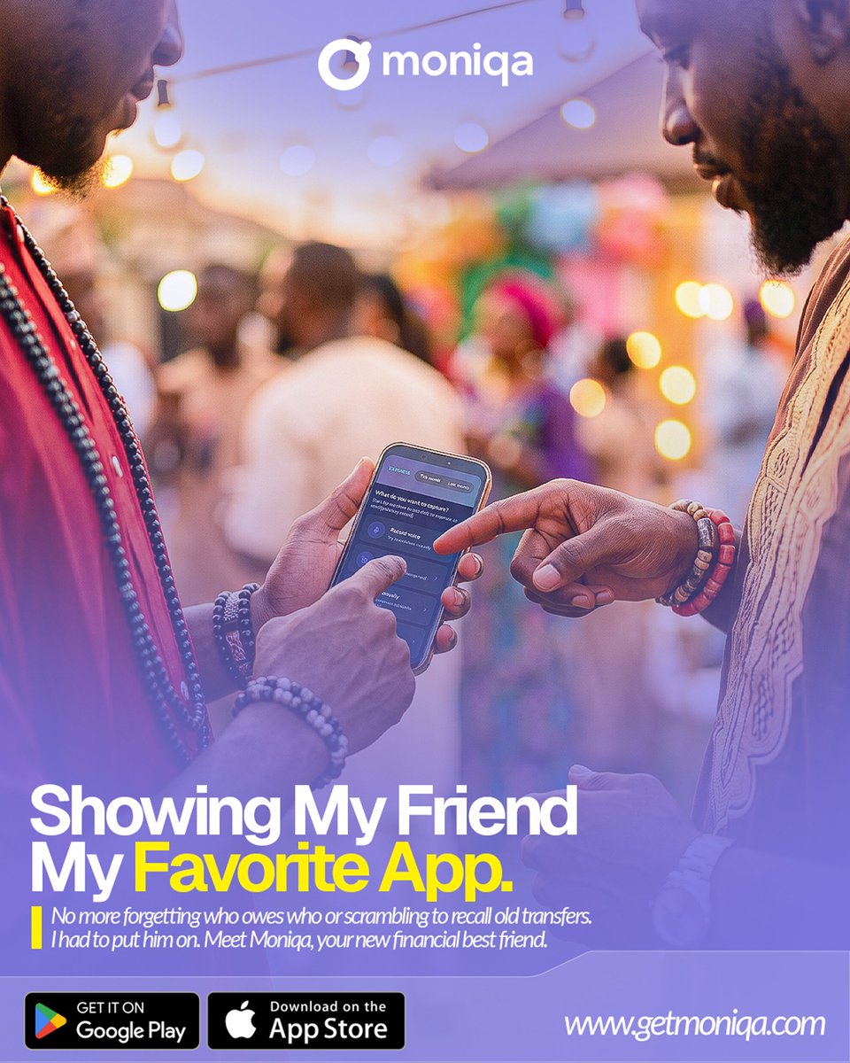 getmoniqa's tweet photo. I had to put my guy on to my favorite app for tracking who owes who. 🤝🏾 No more scrambling to recall old transfers. Meet Moniqa today. 

Available on the App Store and Google Playstore.

#moniqa #weekend #expensetracker #fintech https://t.co/rysqSlkJy6