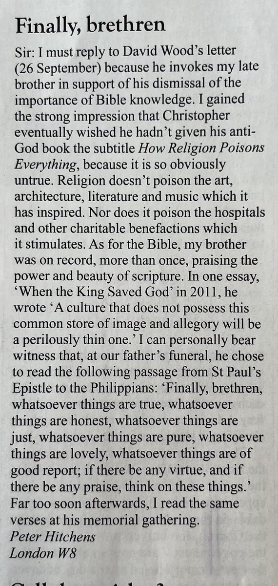 ClarkeMicah's tweet photo. My letter in this week’s @Spectator, especially for fanboys of my late brother. https://t.co/9Vjkrk2FKP
