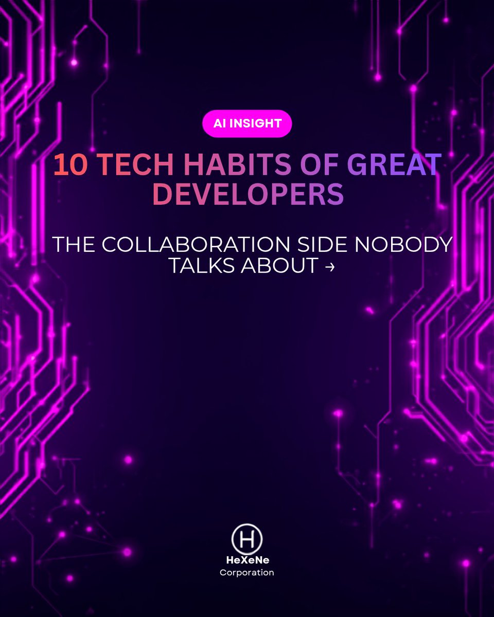 hexenecorporate's tweet photo. 10 habits that separate great developers from great teammates 🤝 Which one are you working on? Save this for later. #buildinpublic #techcommunity #softwaredeveloper #codingtips https://t.co/0bGvuor2Tb