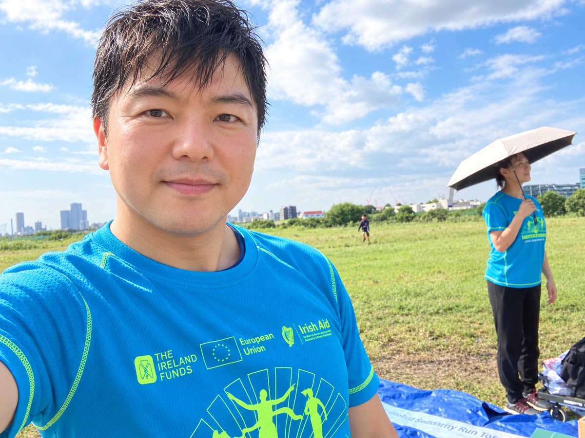 tairasakaki_jp's tweet photo. 「Global Solidarity Run Tokyo」に参加！アイルランド大使館やIrish Aid等の後援のもと、世界中の難民や困難な立場にある人々との連帯・支援を示すチャリティランです。国籍問わずみんなで爽やかな汗を流せました🌍✨   #GlobalRun2026 #SanctuaryRunners #GlobalSolidarityRun #多摩川 https://t.co/15C4WPSUH2
