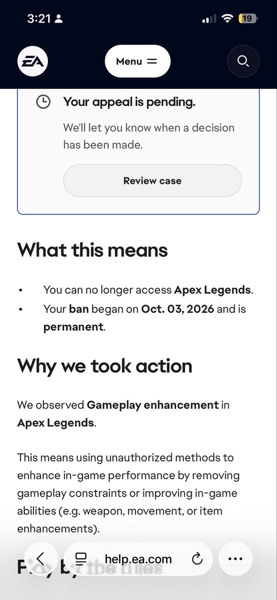 vibesnextdoor's tweet photo. @PlayApex banned me while streaming the game 😭 mind you I have below a .59 KD 😂😂😂😭 #ApexLegends you gotta do better for you creators. https://t.co/2YlG36UIhi