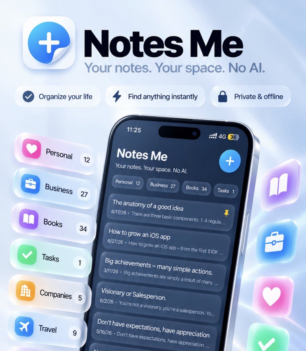 AppleBloggerUX's tweet photo. Notes Me app for yours notes: https://t.co/k5ciJczPw5 https://t.co/WQPmI2I0E3