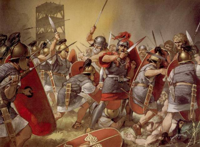 romanhistory1's tweet photo. Today 52BC the battle of Alesia ended with the utter defeat of the Gallic Forces. The Roman victory established the Roman hegemony over Gaul which continued for more than 500 years (till 486 A.D.). The Battle of Alesia or Siege of Alesia took place in September, 52 BC around the Gallic Oppidum of Alesia, a major town centre and hill fort of the Mandubii tribe.This battle completed Roman conquest of Gaul during the Gallic War of 58-51 BC. Julius Caesar surrounded the Gaulish hill fort on Mont Auxois near modern day Djion in France with 11 miles of his own fortifications and an outer ring of defense works 14 miles long, aiding both his attack on the Gaul stronghold and protecting his forces from any Gaul relief force. The Gaul leader Vercingetorix managed to get cavalry out to ask for help from the other tribes but when this relief force was defeated by the Romans, and repeated attempts to break out had failed he was forced to surrender when the food supplies ran out. Numbers are far from exact but the Romans were supposed to have had 60,000 men under Julius Caesar, facing 80,000 men within the fortress and a relief army of 100,000