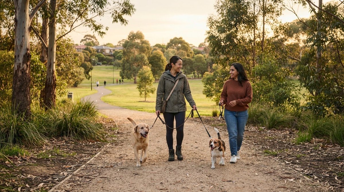 GiggySocial's tweet photo. What if the secret to a brilliant dog walk across Melbourne isn't clocking up kilometres, but tailoring the outing to your mate's unique confidence and energy?

https://t.co/p2BFqmHckM https://t.co/mQEJHXS0lz