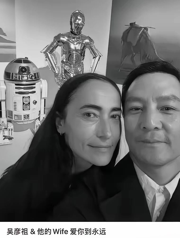 VicentYip's tweet photo. 吴彦祖说他十年都没碰过老婆了，开始我还不相信，但是看到吴彦祖老婆的照片后，我就深信不疑了，估计很多不知道的人还以为吴彦祖的老婆是他的兄弟呢。 https://t.co/UYAjt2PqYK
