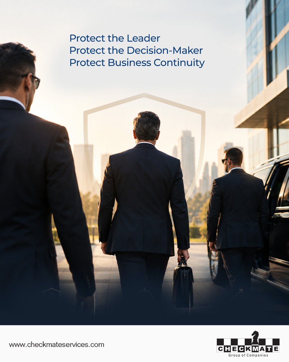 Checkmateestd89's tweet photo. When leadership is exposed to risk, the impact can extend far beyond one individual.

The best executive protection does not create unnecessary attention.

It creates the freedom to focus on what matters most: running the business.

#ExecutiveProtection #CorporateSecurity #Ri https://t.co/CShbxmN9xw