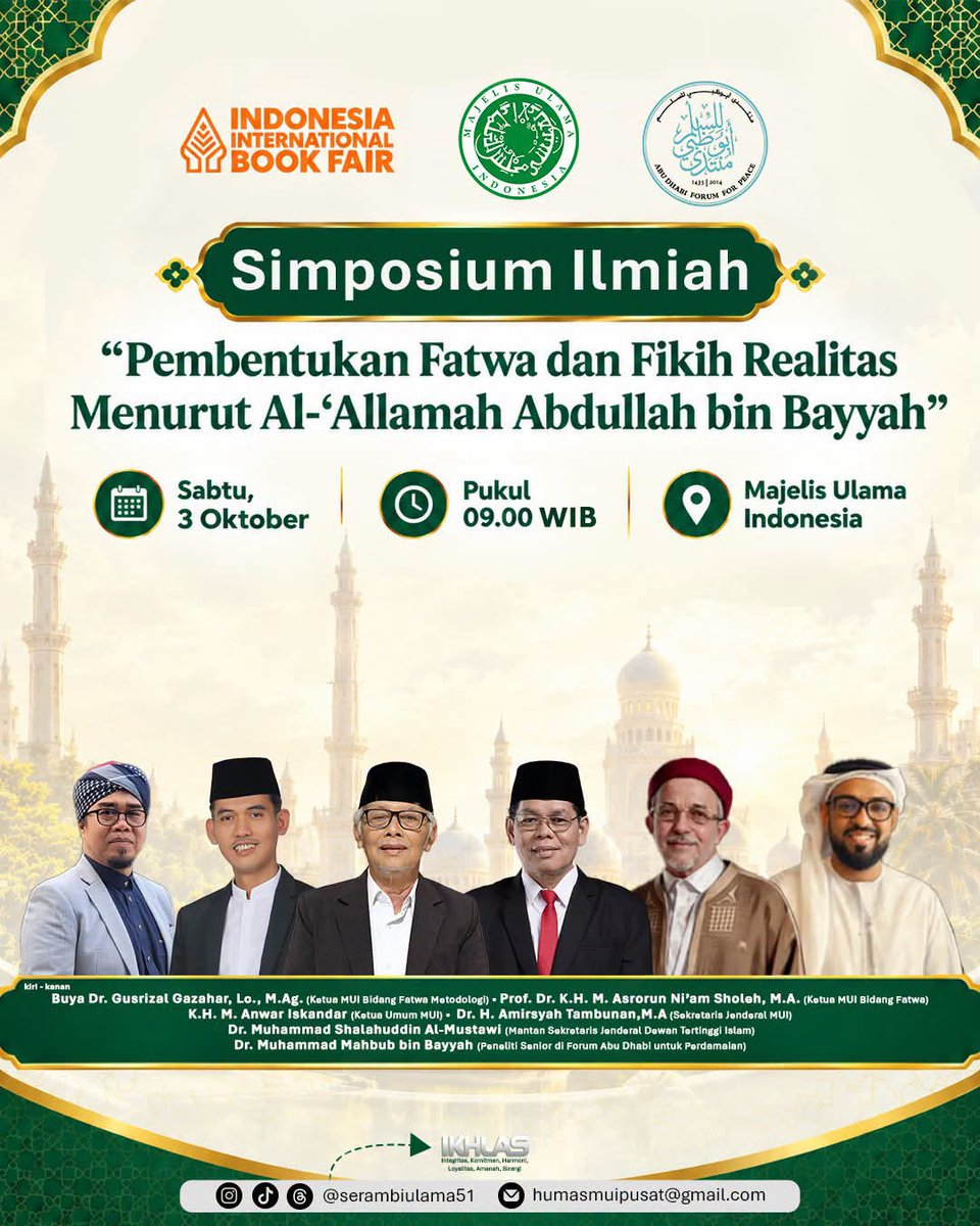 BinBayyahNet's tweet photo. مجلس العلماء الإندونيسي ينظم ندوة علمية حول «صناعة الفتوى وفقه الواقع عند العلامة عبدالله بن بيّه»
https://t.co/XRUNu2alLW https://t.co/1qUaww7Nz6