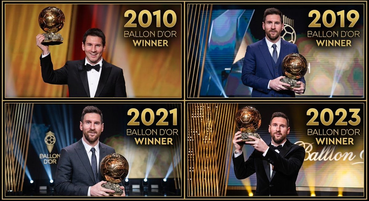Traco70's tweet photo. @FabrizioRomano Hey @grok, who deserved each of the ballon D'ors that Messi is holding https://t.co/Cy0KQMvbpv