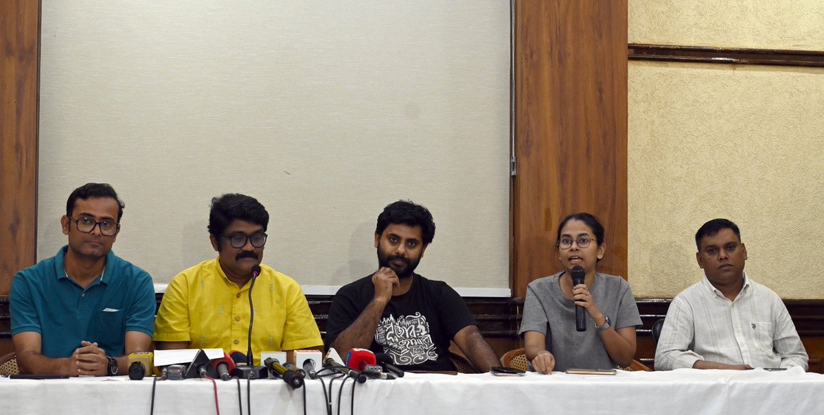 aishe_ghosh's tweet photo. Press Conference jointly held by SFI -DYFI today at Press Club at New Delhi.

1) Immediately sit with like minded student-youth organisations to plan ahead regarding the demand for Gyanesh Kumar's resignation.

2) Mobilise in large numbers for a march to Jantar Mantar on the 10th October.

Gyanesh Kumar Must Go !