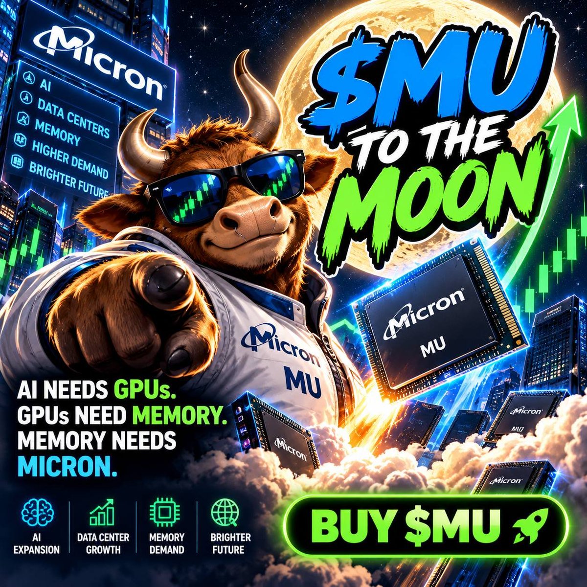 MUtothemoonSOL's tweet photo. Semiconductor cycle + AI demand = strong backdrop for memory.Micron sits in the middle of it.

$MU sits on the meme side of it.Clean 
parallel.

https://t.co/K4Hs8uwfKM

CA: FX2vDFER2RQgntmN62GGPP2brBXeJ3vwAEDLwYwqpump https://t.co/stXaI1jkk9