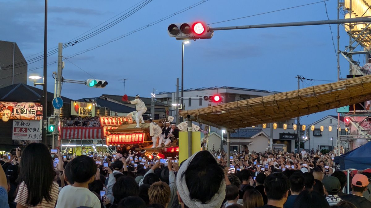 ichirosblog's tweet photo. 大阪の鳳で夜もやっている「だんじり祭りら」があったので来てみました。 https://t.co/JNA88fNRmP