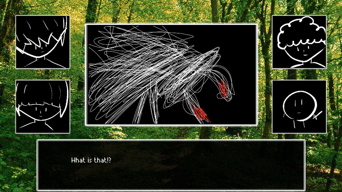 AkyHeart's tweet photo. PC-98 style mixed with children's book aesthetic. A horror game where kids must descend a dangerous World Tree full of monsters. Manage your fear and friendships

This is Seeds of Pain. Would you play this?
#screenshotsaturday #superdevday #gamedev #indiedev https://t.co/wi1Zt9hCfM