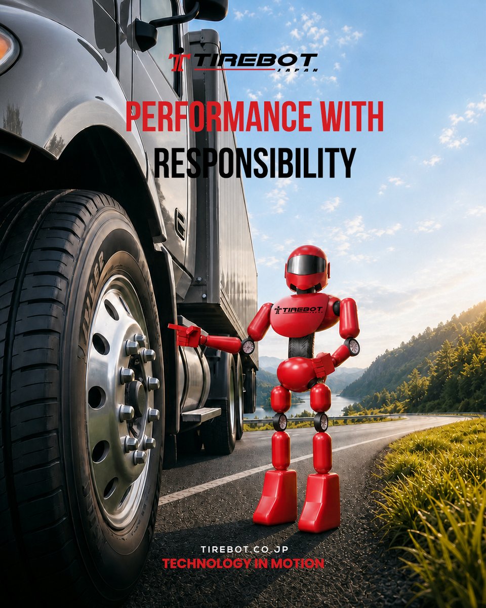 TirebotJapan's tweet photo. Built for the road. Engineered with purpose.
At TIREBOT, performance and responsibility move together — delivering dependable technology designed for every mile ahead.

TIREBOT | Technology in Motion.
#TIREBOT #TIREBOTJapan #TechnologyInMotion #PerformanceWithResponsibility https://t.co/jv3Wah4DtW