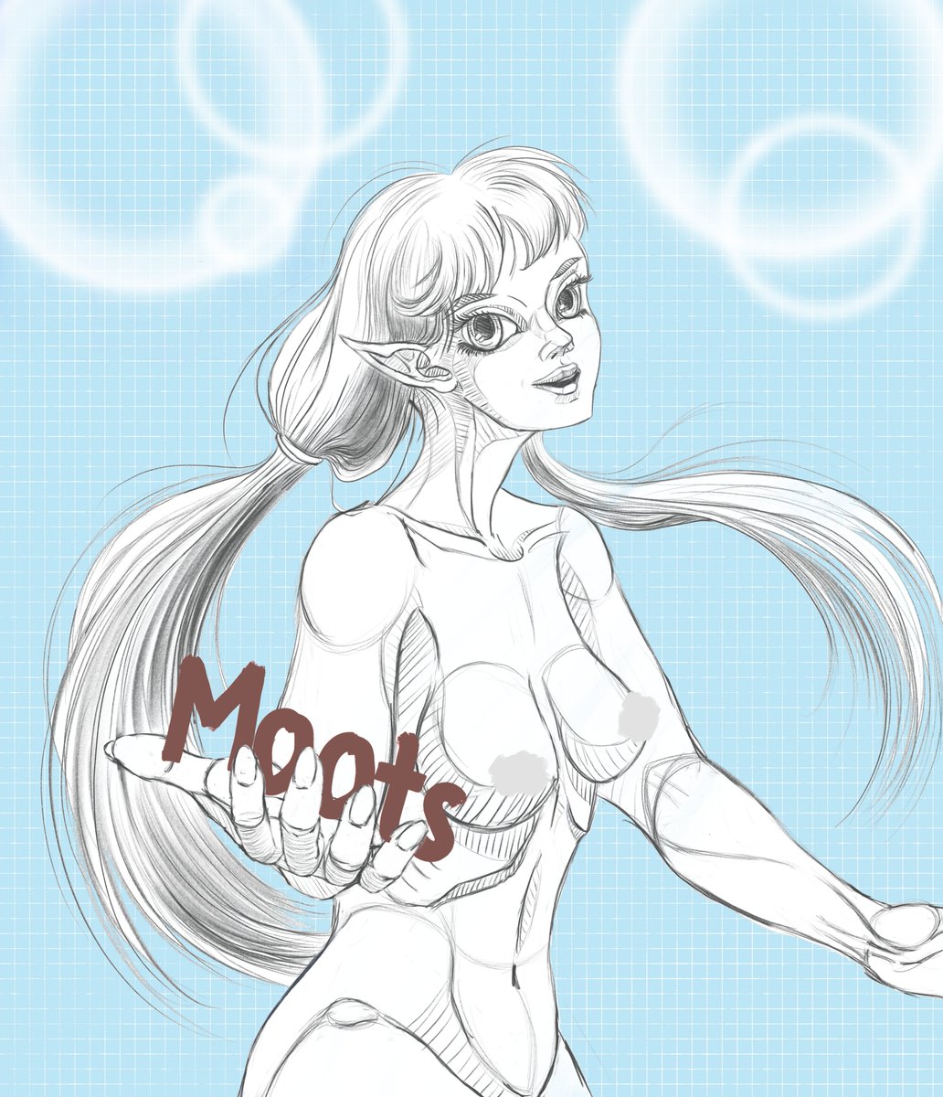 MarLinArtist's tweet photo. Decided to take a break from serious pieces and do something low-key. And since I come from trad art, drawing anatomy is no big deal for me

Also — SHE'S NOT NAKED, IT'S A SKETCH!!!

#digitalart #artmoots https://t.co/m66a0AoFbC