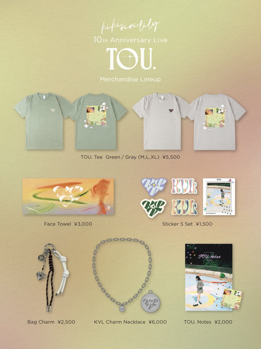 ki_vi_ly's tweet photo. kiki vivi lily
10th Anniversary Live 
「TOU.」オフィシャルグッズ

只今よりオンライン販売開始🛒🌿🌿

https://t.co/dOkxNbpVkU https://t.co/hPBfQE6JTi
