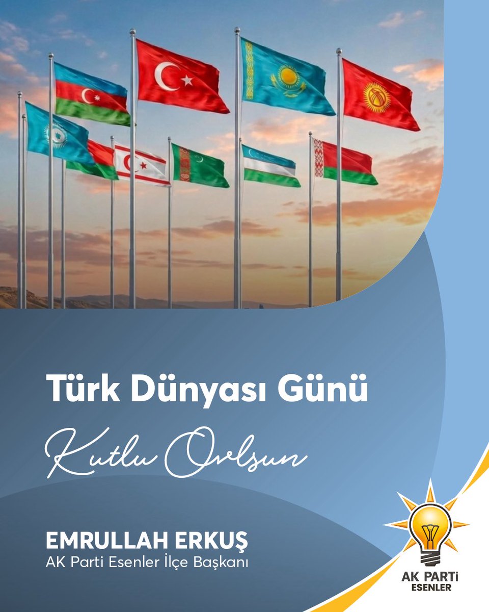 akpartiesenlerr's tweet photo. 3 Ekim Türk Devletleri İşbirliği Günü’nü kutluyor; Türk dünyasındaki tüm kardeşlerimize selam ve muhabbetlerimizi iletiyoruz.

Ortak tarihimiz ve köklü kardeşlik bağlarımızdan aldığımız güçle, Türk dünyasının ortak geleceği için iş birliğimizi daha da güçlendirmeye devam edeceğiz.

Birliğimiz ve kardeşliğimiz daim olsun.