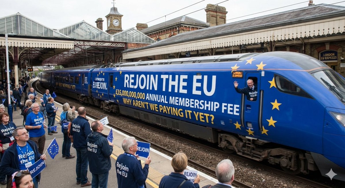 Jenx123_'s tweet photo. Getting ready for the Rejoin campaign train as the bus won’t be big enough to fit all the zeros https://t.co/wfuouAMQVW