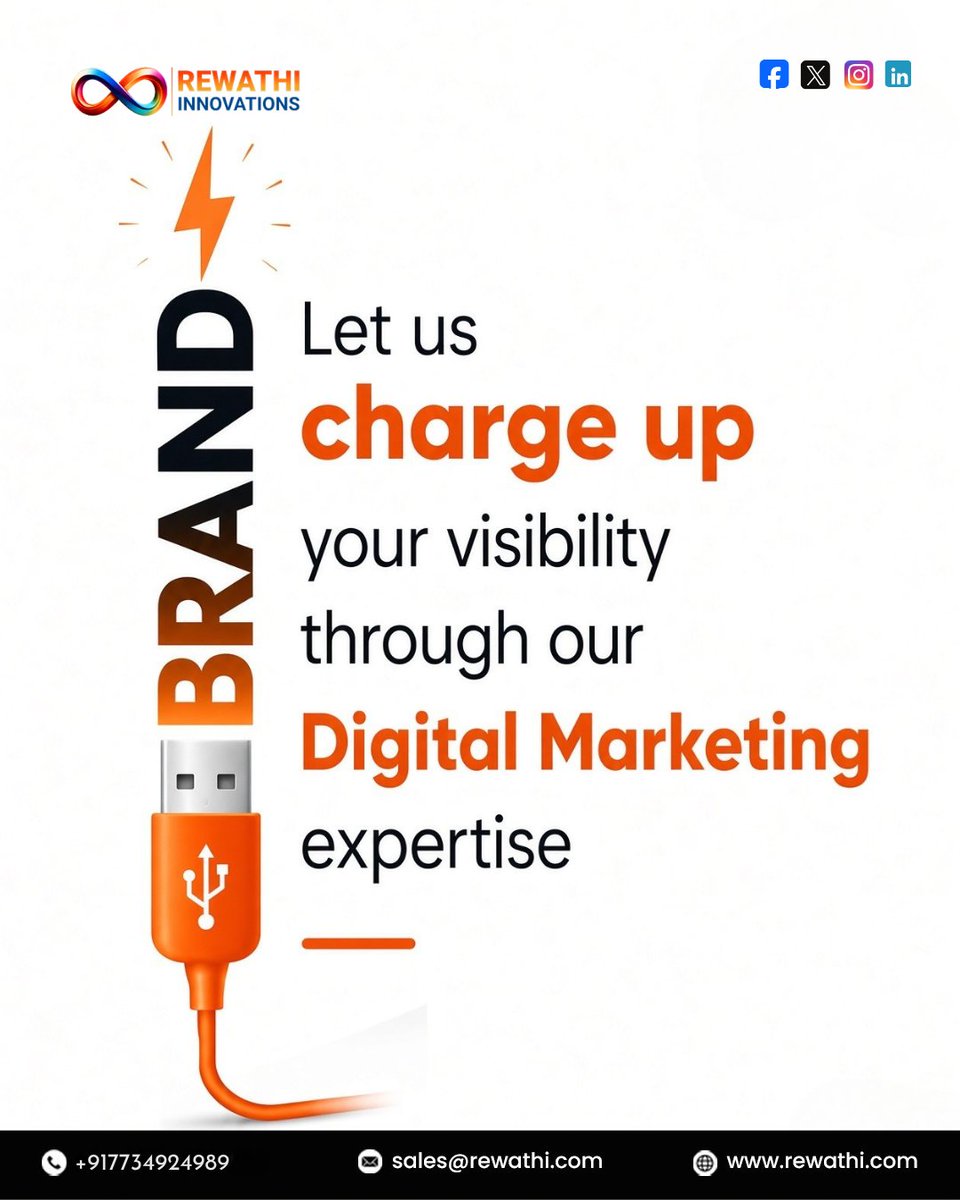 RewathiIT's tweet photo. Charge Up Your Brand’s Visibility

At Rewathi Innovations, we turn ideas into impactful digital strategies that connect your brand with the right audience.

#RewathiInnovations #digitalmarketing #DigitalMarketingAgency #BrandVisibility #onlinemarketing #socialmediamarketing https://t.co/hsA2f1GE0t