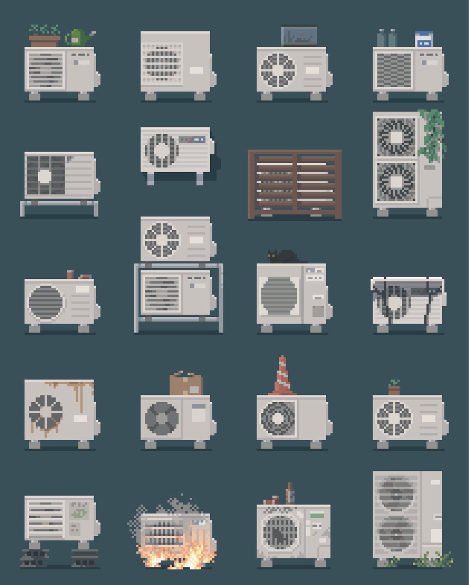 kouzou49pixel's tweet photo. 室外機たち
#ドット絵 #pixelart https://t.co/gnwS3sDTID